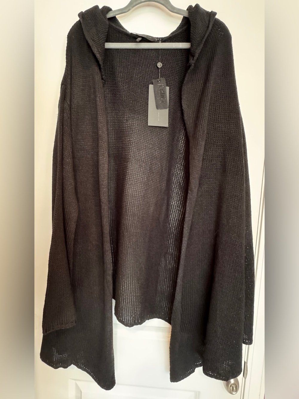 Killstar Black Open-Knit Hooded Cardigan